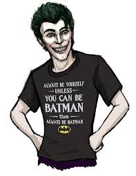 John Doe ( joker ) from batman the enemy within / batman the telltale  series With a “always be yourself, unless you c… | Batman t shirt, Batman  telltale, Batjokes