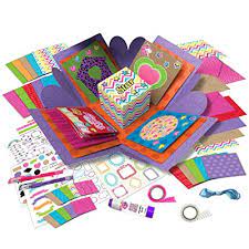 If using patterned paper, make sure the pattern is on the inside. Buy Card Crafting Explosion Arts And Crafts Box Complete Card Making Kit For Girls Birthday Gift Box To Tween Diy Greeting Cards Stationary Set Make Your Own Card Crafts