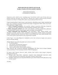 Istilah segmentasi pasar ini sekaligus menjadi instrumen penting dan sangat perlu untuk dipahami dalam ilmu ekonomi. Pdf Memahami Segmentasi Pasar Pada Usaha Istana Kado Salisa