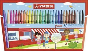 Encre lavable, pointe bloquée, capuchon ventilé.dès 3 ans. Feutre De Coloriage Stabilo Power Etui Carton De 30 Feutres Pointe Moyenne Coloris Assortis Amazon Fr Fournitures Coloriage Crayon Feutre Stylo Feutre