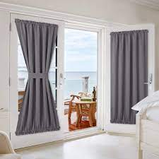 Known the size of curtains it needs, to avoid. Amazon Com Nicetown Grey French Door Curtains With Top And Bottom Rod Pocket Blackout Patio Door Glass Door Window Curtain Panel For Privacy One Piece W54 X L72 Inch Grey Home Kitchen