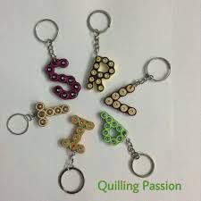 Quilled Alphabet Key Chains Paper Quilling Jewelry Paper Quilling Cards Quilling Work