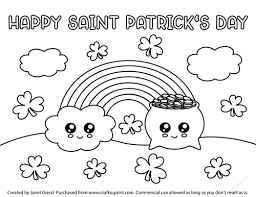 Below is the color template to print so that your kids can make this craft. Cute Rainbow And Pot Of Gold Coloring Page Digi Stamp Cup951714 70151 Craftsuprint