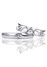 Angel Wing Crown Matching Couple Promise Rings Set In Sterling Silver Cheap Cubic Zirconia Wed Promise Rings For Couples Cute Promise Rings Promise Ring Set