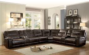 Homelegance 8490 8lrrr 8 Pc Columbus Dark Brown Leather Gel Match Sectional Sofa With Recliners And Consoles Brown Living Room Decor Sectional Sofa With Chaise Leather Sofa Living Room