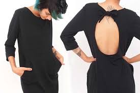 Black And Smart Dress Black Open Back Dress Little Black Dress Smart Casual Knee Length Cocktail Midi Dress Little Black Dress High Fashion Street Style Fashion