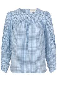 Stibet med lurex striber, helt klassisk i modellen med lange ærmer og alm skjorteflip.men alligevel så feminin.we love butik louise. Munthe Eleanor Bluse