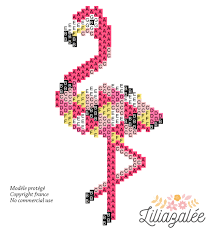 Flamant Rose Geometrique Modeles De Bijoux En Perles Art Lie Aux Perles Art Perle