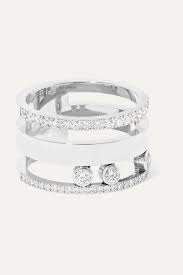 Founded in paris in 2005, the jewelry maison is orchestrated by valérie messika, daughter of the famous diamond dealer andré messika. White Gold Move Romane Large 18 Karat White Gold Diamond Ring Messika Net A Porter