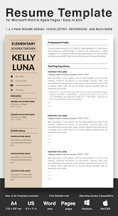 Teacher Resume Cv Template For Microsoft Word Apple Pages Teacher Resume Template Teacher Resume Downloadable Resume Template