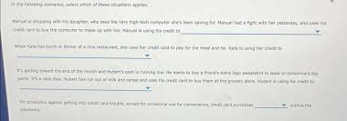 Solved In the following scenarios, select which of these