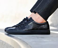 The official twitter page of axel arigato | for questions please contact info@axelarigato.com in celebration of love we present the axel arigato x keith haring capsule, honoring the artwork brought. Axel Arigato All Black Ostrich Embossed Leather Sneaker With A Black Rubber Cup Sole From Margom Www Axelarigato Leather Sneakers Sneakers All Black Sneakers