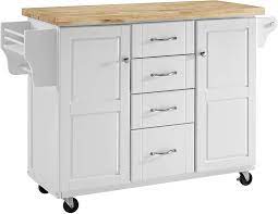 Positive driver hiring outlook on the horizon. Amazon Com Crosley Furniture Elliot Kitchen Cart With Natural Top White Kitchen Islands Carts