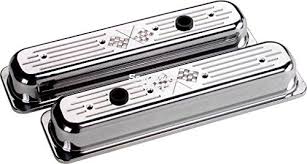 Amazon Com New Billet Specialties Small Block Chevy Center Bolt Cross Flags Polished Aluminum Short Valve Cover Set With Sta Valve Cover Rubber Grommets Valve
