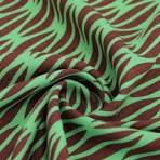 Tecido Viscose Texturizada Estampa Geométrica Castanho e Verde