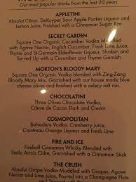 Mortons Steak House Drink Menu Secret Garden And The Fire Ice Are Top Notch Absolut Citron Cinnamon Sugar Rim Cucumber Vodka