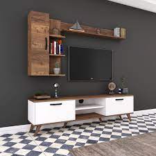 rani a5 duvar rafli kitaplikli tv unitesi duvara monte dolapli modern ayakli tv sehpasi beyaz cev decoracion de sala de tv muebles modernos decoracion de salas