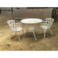 The white paint really makes them stand out. European Style Flower Shaped Outdoor Tea Table And Chairs Set Antique White Cast Metal Patio Furniture Buy Modern Classic Antique Vintage Antique Cast Iron Outdoor Table Standard Traditional Best Selling Outdoor Stone