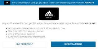 Please like and share my video to your friends. Expired Egifter Buy 50 Adidas Gift Card Get 10 Promo Card Free With Promo Code Adidas10 Gc Galore