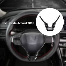Following the 2017 honda accord, the 2018 honda accord was the birth of the model's next generation. Black Carbon Fiber Pattern Car Interior Steering Wheel Cover Trim Sticker For Honda Accord 2018