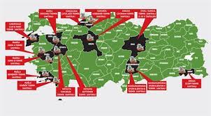 Haritaya göre, türkiye'de işletmede 19 yapılması planlanan 50 santral bulunuyor. Termik Santrallarin Gercek Bedeli Olum