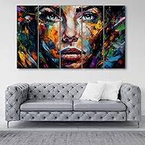 The Castle Decor Modern African Art Painting With Frame 5 Big Size (27x48)  Multiple Frames Wall Art Painting for Living Room,bedroom,drawing  Room,hotels-wooden Framed-digital Painting : Amazon.in: Home & Kitchen