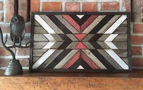 Desert Reclaimed Wood Wall Art Southwestern Wood Wall Art Navajo Aztec Inspired Decoracion Con Madera Cuadros De Madera Reloj De Pared