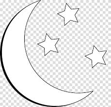Star Moon Black And White Moon And Star Transparent Background Png Clipart Hiclipart