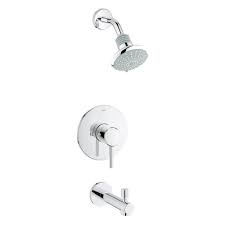 Grohe Concetto Single Handle Tub And Shower Faucet In Starlight Chrome 35009001 The Home Depot Shower Tub Tub And Shower Faucets Grohe