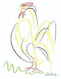 Rooster By Pablo Picasso Line Art Abstract Farm Animal Open Edition 12x16 Paper Pablo Picasso Drawings Picasso Drawing Pablo Picasso