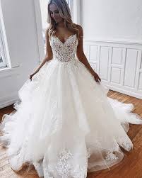 Beautiful V Neck Lace Bridal Dress Backless Wedding Gowns Tulle Wedding Dress Lace Beach Wedding Dress Wedding Dress Train Bridal Dresses Lace