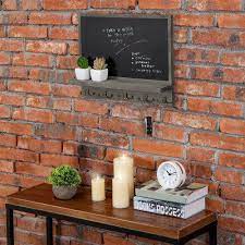 Maybe you would like to learn more about one of these? Gray Wood Chalkboard Wall Organizer W Hooks Mygift