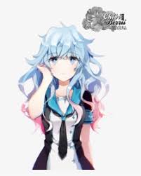 This is an awesome drawing of an anime guy with curly hair. Anime Girl With Blue And Pink Hair Anime Girl With Blue Curly Hair Hd Png Download Transparent Png Image Pngitem