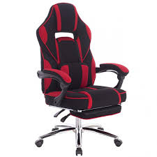 The desk chair has a nylon base that offers stability and comes with hooded wheel casters that facilitate smooth movement on any type of flooring. Racing Chair Swivel Computer Desk Chair Fabric Seat With 170 Tilt Reclining Function Lumbar Support Relaxing Footrest Woltu Eu