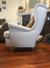 Added Upholstery Tacks To The Strandmon Wing Back Chair Strandmon Chair Ikea Chair Adirondack Chairs For Sale