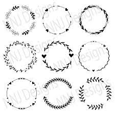 Laurel Wreath Svg Bundle Round Circle Monogram Frame Leaves Etsy Framed Leaves How To Draw Hands Wreath Drawing