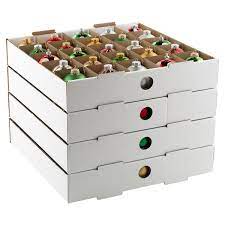 The Container Store Holiday Square Storage Box Christmas Ornament Storage Ornament Storage Diy Ornament Storage