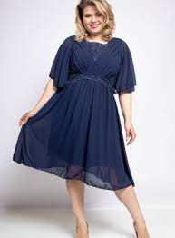 Robe patineuse en satin froncé à volants plus. Robe Ceremonie Mariage Grande Taille Pour Femme Ronde Dentelle Et Voilage