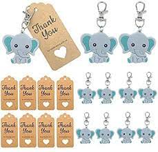Amazon Com 20 Pack Baby Shower Return Gifts For Guests Blue Baby Elephant Keychai In 2021 Baby Boy Shower Favors Elephant Baby Shower Favors Elephant Baby Shower Boy