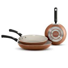 Tramontina Ceramic Reinforced Nonstick Fry Pans Set Of 3 Made In The Usa Copper Fry Pan Set Ceramics Pan Set