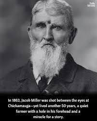 Surviving a direct bullet hit to the forehead in battle