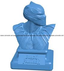 Black Panther Man Bust B003996 File Stl Free Download 3d Model For Cnc And 3d Printer Download Free Stl Files In 2020 Stl Black Panther Free Download