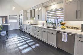 transitional kitchen design in grey &