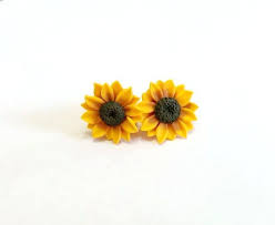 Sunflower Stud Earrings Summer Flower Flower Earrings Etsy Sunflower Jewelry Sunflower Earrings Stud Earrings