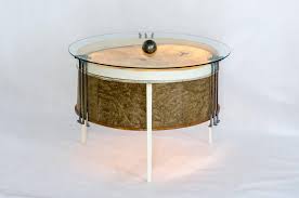 Add your own legs to the bottom of a bass drum (the largest drum) to create a cool coffee table or side table like this one from better homes and gardens. Coffee Table From Bass Drum For Sale At 1stdibs