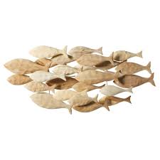 Wanddeko Fische Aus Seidenbaum Holz 104x49 Mascate Maisons Du Monde