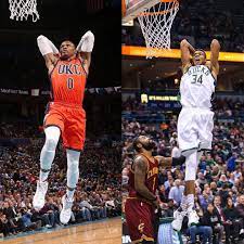 Russell Westbrook And Giannis Antetokounmpo Were Named The Nba Western And Eastern Conference Players Of The Week Repre23nt Brod Nba Basketball Cards Sports