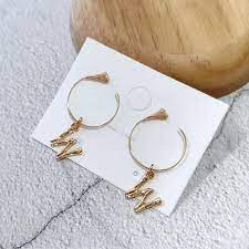 Compre 1 Pair Fashion Gold Bamboo Stick Letter Earring 26 Capital Letter Hoop Earrings Creative Gift Barato Frete Gratis Avaliacoes Reais Com Fotos Joom