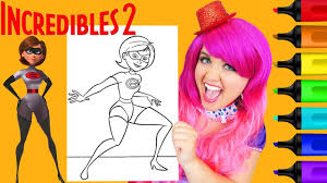 When i was a kid, one of my favorite activities was coloring… especially if my mom or dad grabbed a sheet with me! Coloring Elastigirl Incredibles 2 Disney Pixar Coloring Page Prismacolor Markers Kimmi The Clown Youtube