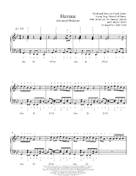 Havana By Camila Cabello Feat Young Thug Piano Sheet Music Advanced Level Piano Sheet Music Sheet Music Music